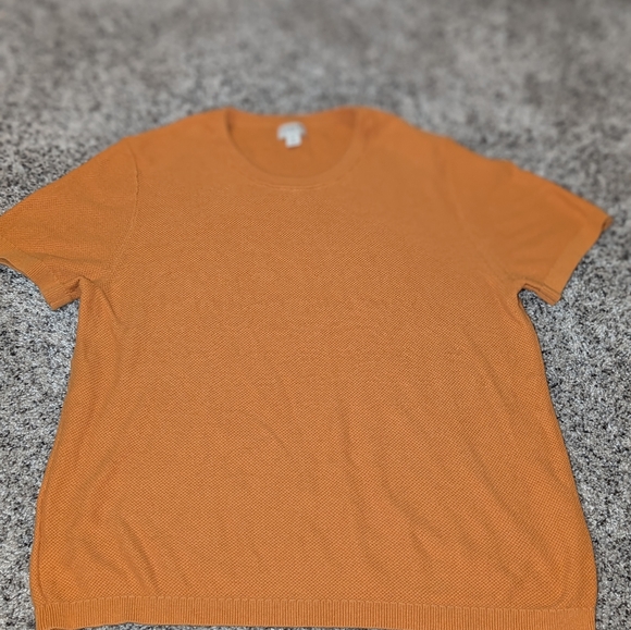 J. Crew ladies waffle knit top size xl orange - Picture 1 of 2